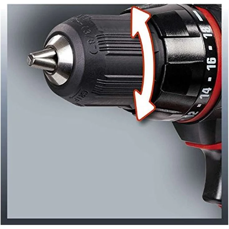 Einhell Akku-Bohrschrauber TC-CD 18-2 Li (Lithium Ionen, 18V, 2-Gang-Getriebe, Spindelarretierung, 18+1 Drehmomenteinstellungen, LED-Licht) – Bild 2