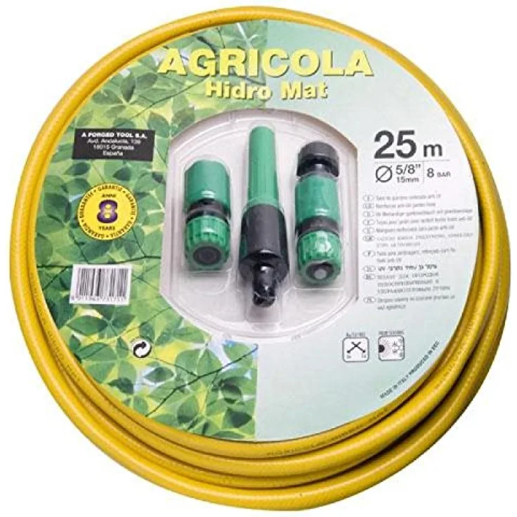 SATURNIA 8070900 Schlauch gelb Hidro Mat 15 mm 5-8 Rolle 15 m mit Zubehör