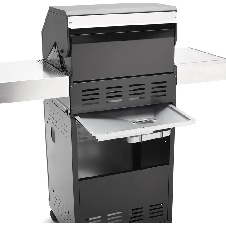 TAINO BLACK 2 Gasgrill mit Seitenbrenner Gusseisen-Rost Gasgrill 2 Brenner Standgrill Matt Schwarz – Bild 6