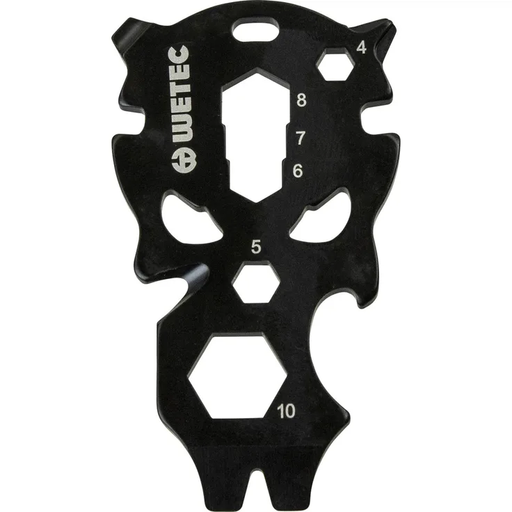 Dönges Key-Tool Skull 9-in-1, mit Wetec Logo (Schlüsselanhänger Multitool)