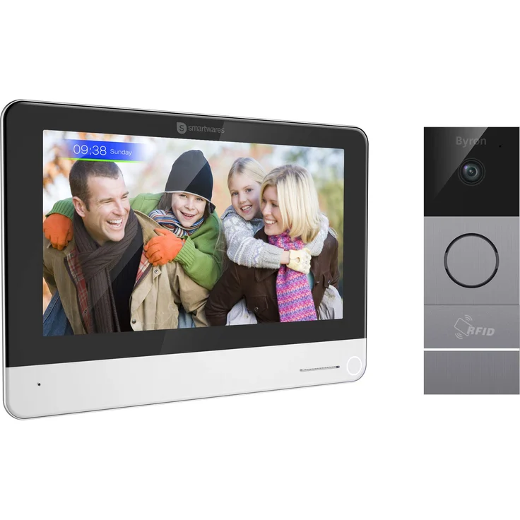 Byron DIC-23312 Wifi Video Türgegensprechanlage mit 7 Touchscreen-Display, RFID tags & Aufzeichnungsfunktion – Bild 1