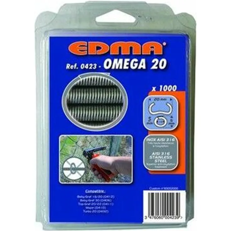 OMEGA 20 ZAUNRINGE - Edelstahl AISI 316 - 1000 Stk. - EDMA