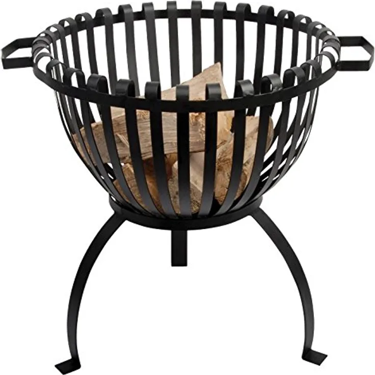 Esschert Design Feuerkorb, Feuerstelle in Tulpenform, aus feuerfestem Metall, rund, Ø 42cm, 54 cm hoch