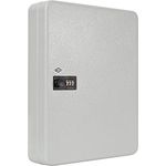 Wedo 10246037 Schlüsselschrank für 60 Schlüssel 3-Stelliges Zahlenschloss, individuell einstellbar 28, 8 x 9, 4 x 37, 0 cm, Pulverbeschichtetes Stahlblech, inkl. Befestigung, lichtgrau