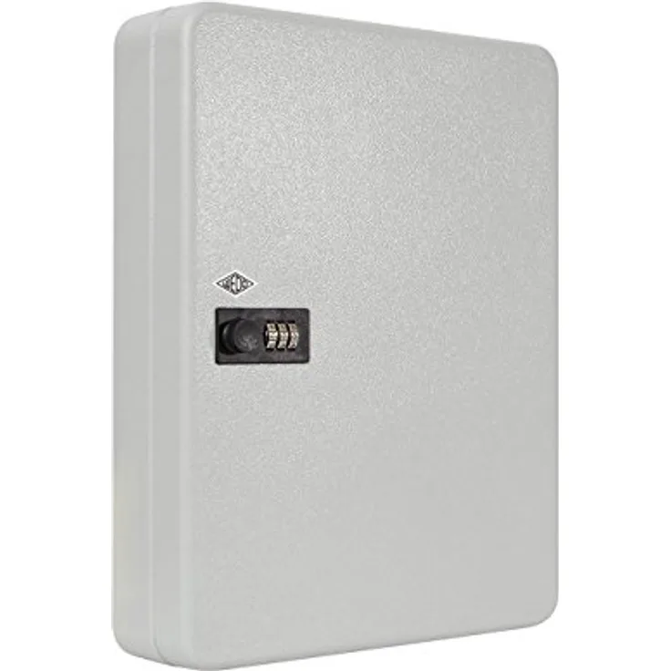 Wedo 10246037 Schlüsselschrank für 60 Schlüssel 3-Stelliges Zahlenschloss, individuell einstellbar 28, 8 x 9, 4 x 37, 0 cm, Pulverbeschichtetes Stahlblech, inkl. Befestigung, lichtgrau