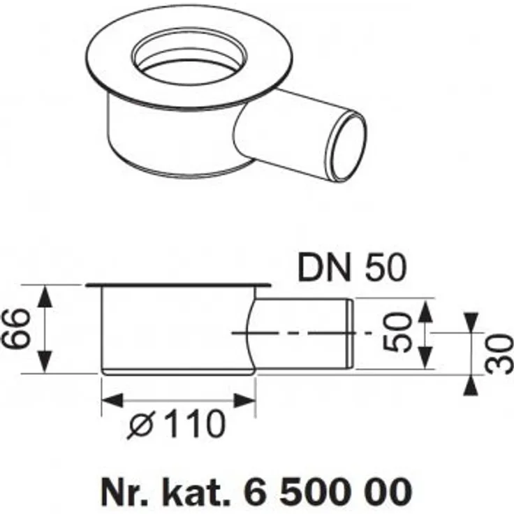 Tece Drainline 650000 Abgangsbogen 9,5 cm