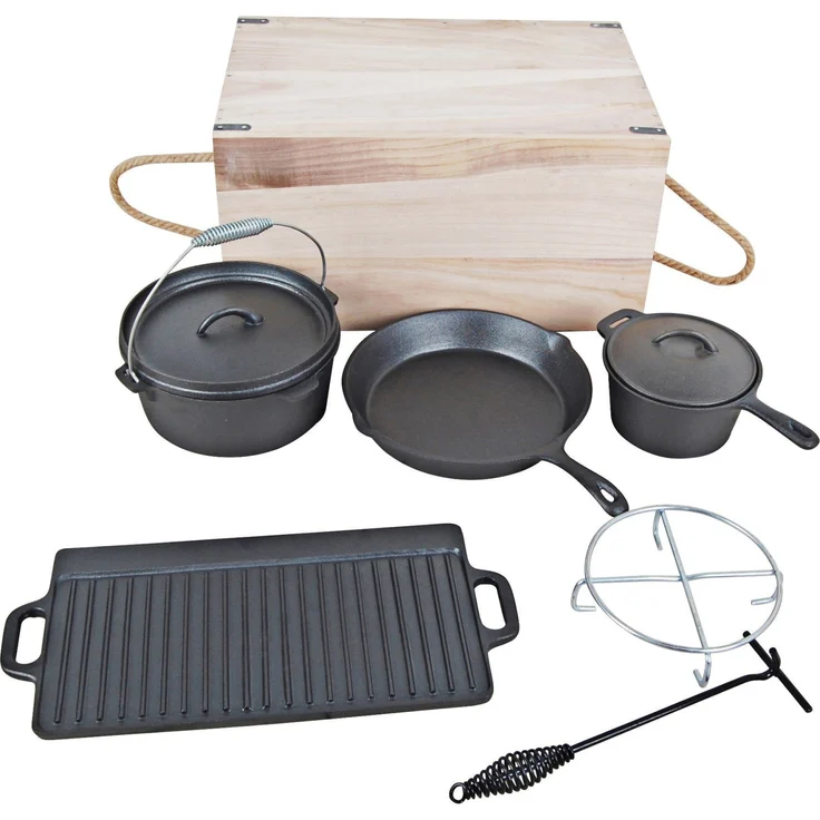 El Fuego Dutch Oven Set 7-teilig, schwarz – Bild 2