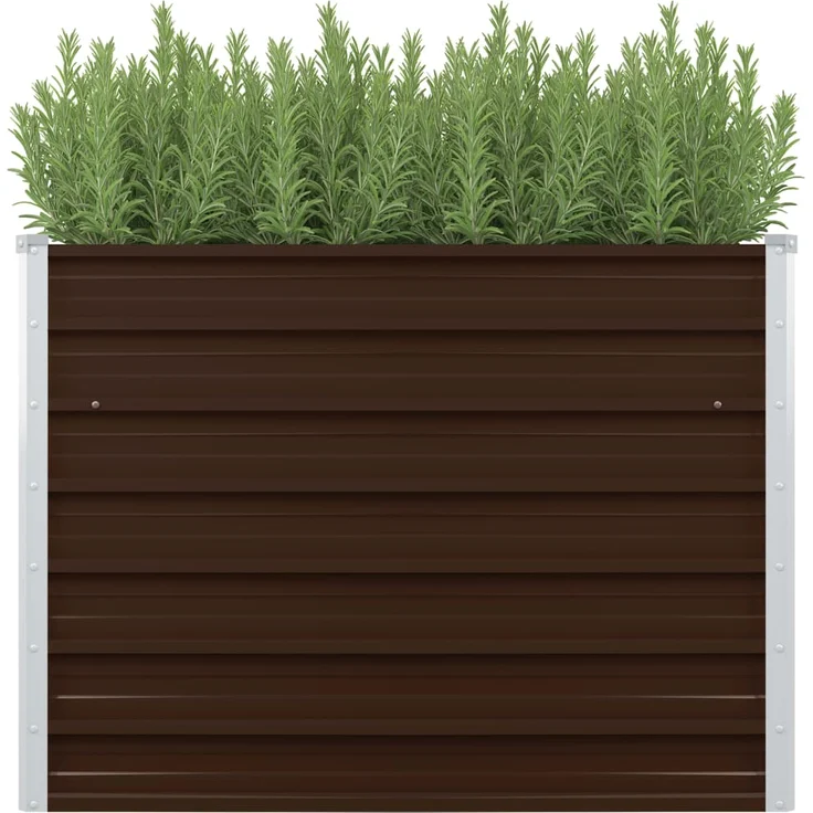 vidaXL Hochbeet Braun 100 x 100 x 77 cm Verzinkter Stahl – Bild 1