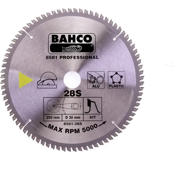 Bahco 8501-18S IR8501-18S Kreissägeblatt 216mm mit 48 Zähnen-Trapezverzahnung für Aluminium-Kunststoff