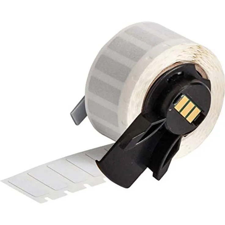 Brady PTL-10-717 B-717 Etikett, glänzend, statisch ableitendes Polyimid, 0,6 cm H x 1,9 cm W, Weiß, 750 Stück