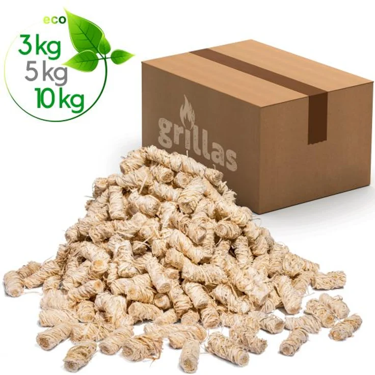 grillas BIO Anzünder Kaminanzünder Holzwolle Grillanzünder Holz Feueranzünder 2,5 kg – Bild 2
