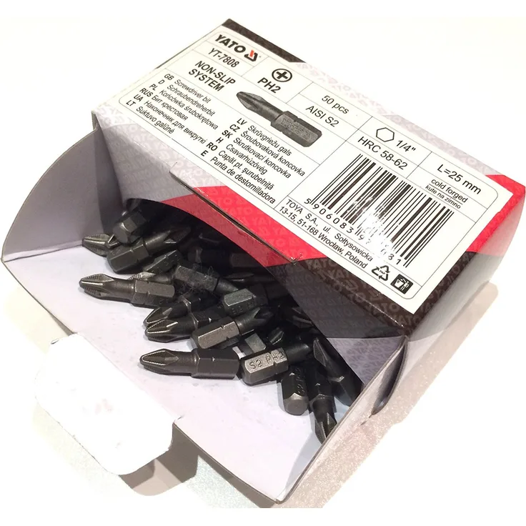 SCREWDRIVER BITS 14 25MM PH2 50PCS