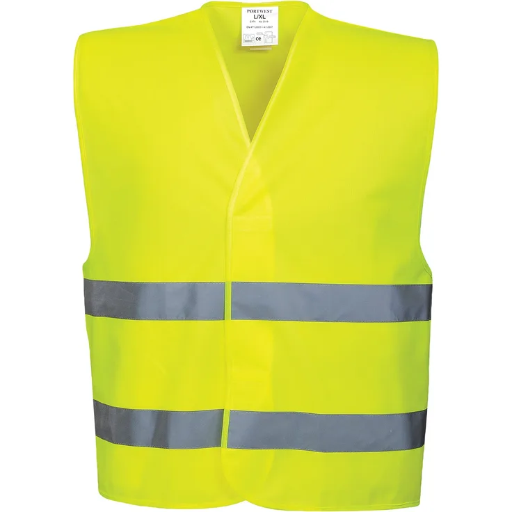 Portwest C474YERL-XL Warnweste mit zwei Bändern, Gr. L, Gelb