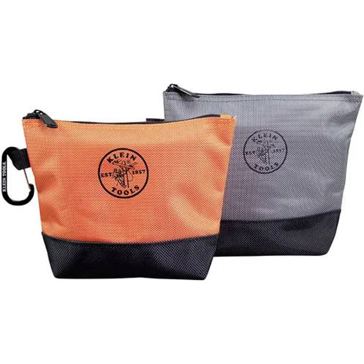 Klein Tools Werkzeugtasche mit Reißverschluss in Orange-Schwarz, Grau-Schwarz, 31,8 cm Leinen, 2er-Pack Klein Tools 55470