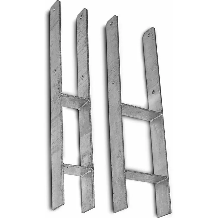 H-Anker Pfostenträger Pfostenanker Pfostenschuhe Carport H-Träger feuerverzinkt 800 mm - 121 mm
