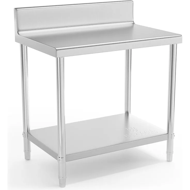 Royal Catering - Edelstahltisch Arbeitstisch Zerlegetisch Gastro Aufkantung 90 x 60cm