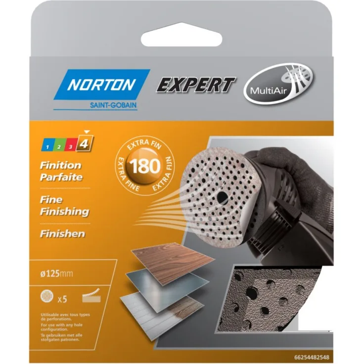 Norton PEX Schleifscheiben selbstklebend Ø 125-Korn 180 multi-air Menge 5