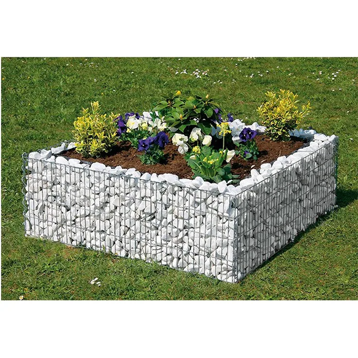 Bellissa Gabionen-Hochbeet viereckig 120 cm x 120 cm x 40 cm silber