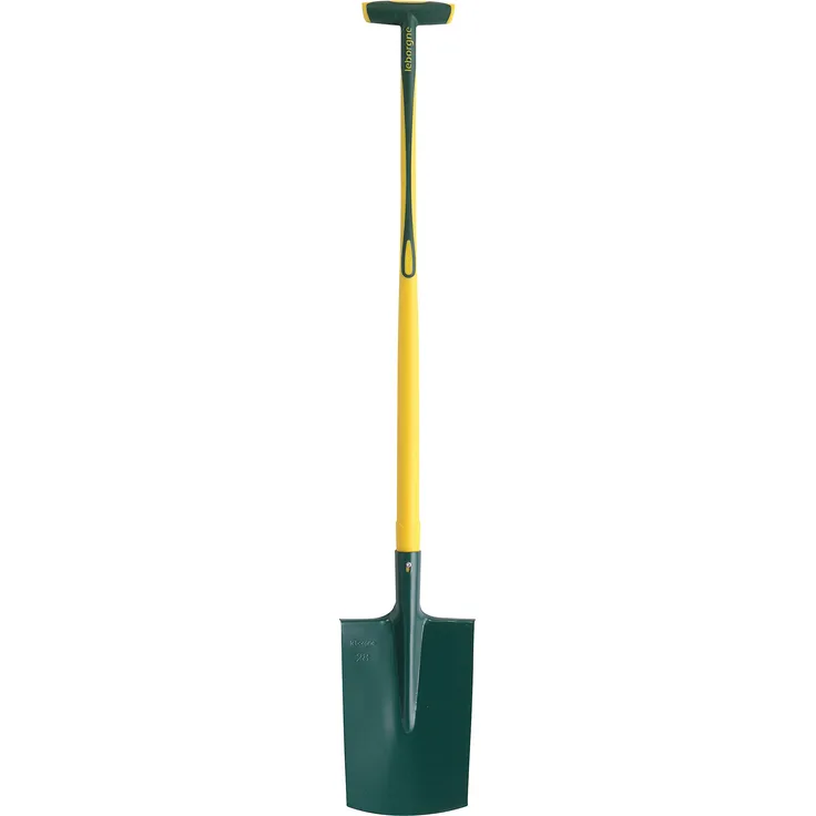 leborgne 305287 Spaten mit Trittkante 28 cm mit Griff/Ständer Novagrip