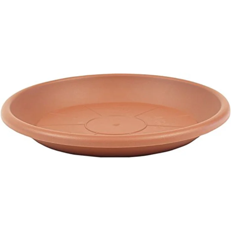 greemotion Blumentopfuntersetzer Terrakotta - Untersetzer Blumen mit 19 cm Durchmesser Höhe 2,4 cm - Pflanzkübel Untersetzer aus Kunststoff - Pflanzenuntersetzer rund - Pflanzen-Untertopf – Bild 1