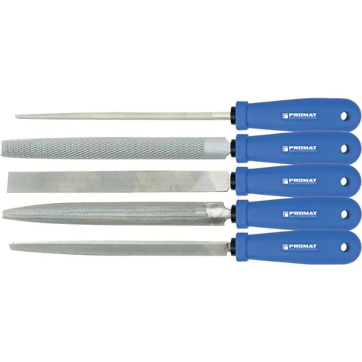 Promat Feilensatz Länge 250mm 5 Formen Hieb 2 in Kunststoff-Tasche