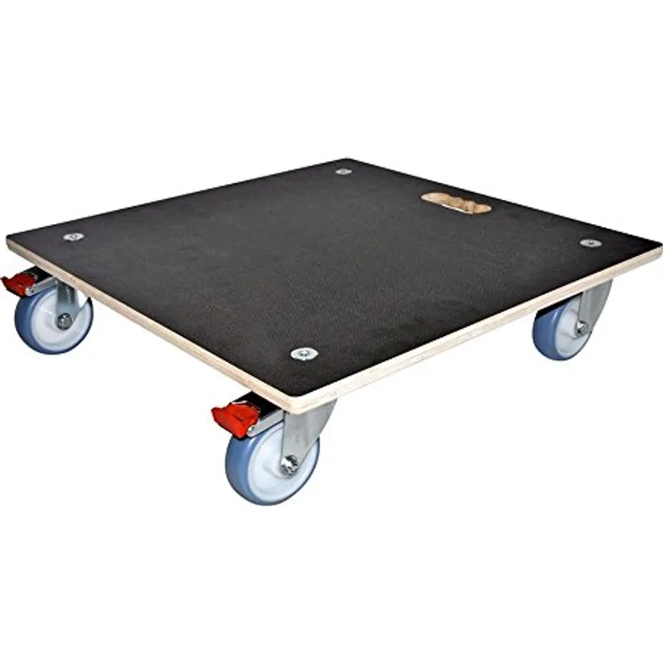 WAGNER Pflanzenroller Maxigrip 58 x 58 x 14,5 cm I Pflanzenroller für Außenbereich + Innenbereich I Transportroller aus Holz FSC I 2 Total-Feststeller I Tragkraft 300 kg I Made in Germany - 20135801