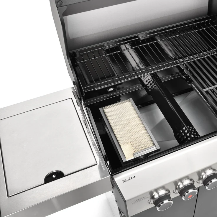 TAINO BLACK 4+1 93584 Gasgrill mit Seitenbrenner Gasgrill 4 Brenner Standgrill Matt Schwarz – Bild 5