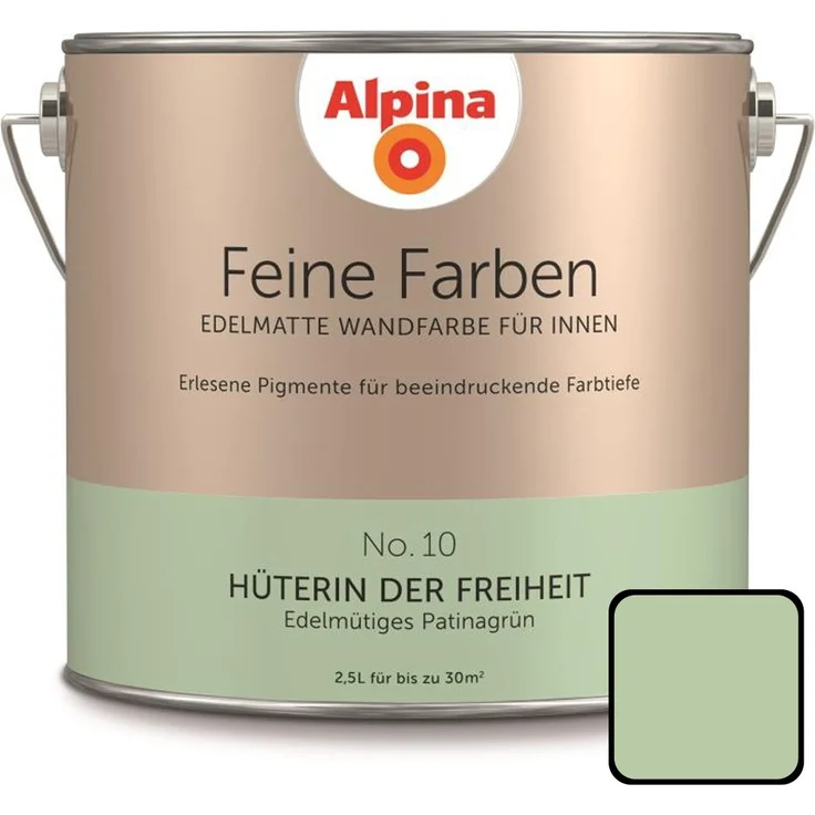 Alpina Feine Farbe No. 10 2,5 l, edelmütiges patinagrün, Hüterin der Freiheit – Bild 1