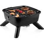 Hybridgrill - geeignet als Holzkohle/Elektro Tischgrill Garten Balkon Camping
