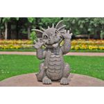 MFF Gartenfigur Gartendrache - Modell Grimassenschneider - Fantasy Figur Deko Drache