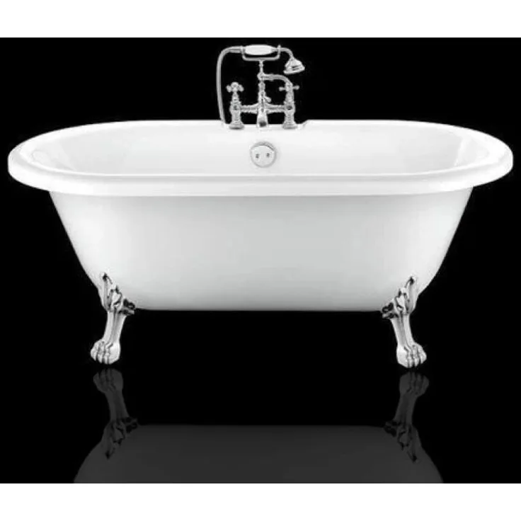 Rogier&mothes - Freistehende Badewanne mit Füßen CHELSEA Löwenfüße CHROM 151 cm