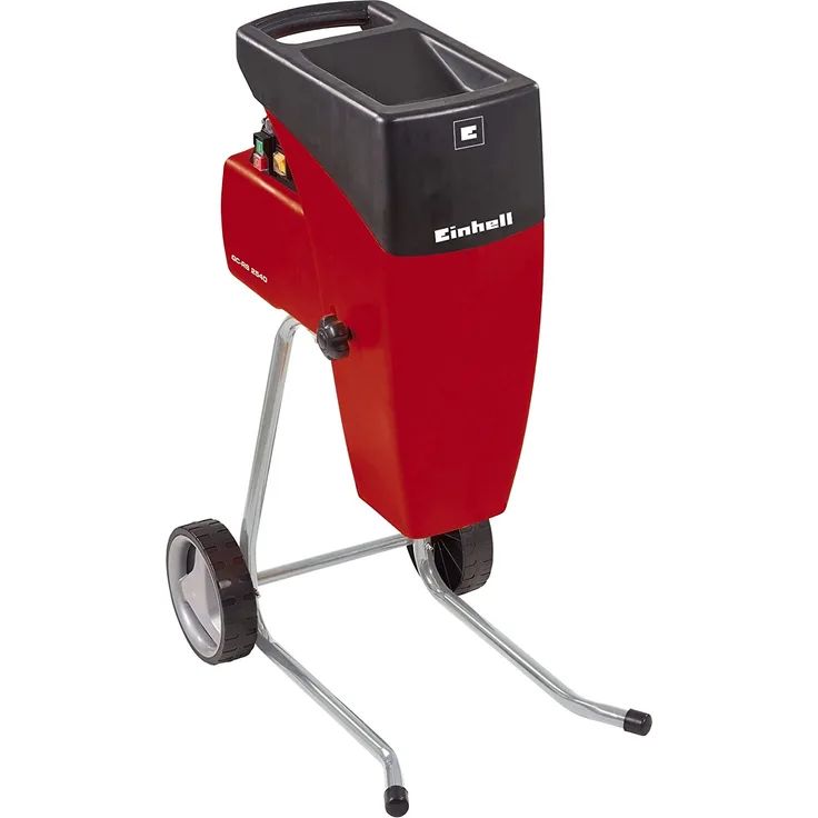 Einhell Elektro Leisehäcksler GCRS 2540 2000 W max 40 mm Aststärke Schneidwalze Drehrichtungsumschalter große Trichteröffnung robustes Fahrgestell inkl Gartenabfallsack