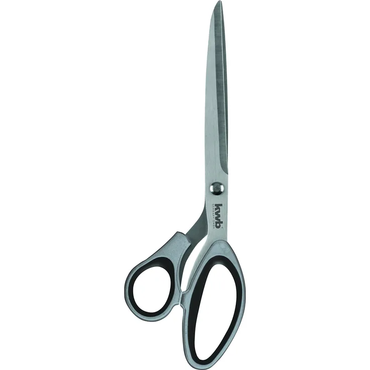 kwb Tapezier-Schere aus Edelstahl, abgewinkelt, 280 mm Gesamtlänge, 130 mm Schnittlänge, stabil, spezialgeschliffen, extra scharf, schwarz-grau