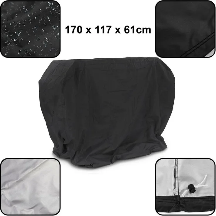 Premium Grillabdeckung Schutzhülle Cover BBQ Grill Schutz Schwarz L 170x117x61cm