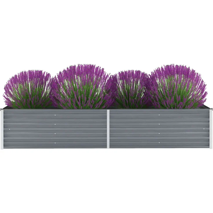 vidaXL Garten-Hochbeet Verzinkter Stahl 240x80x45 cm Grau – Bild 1