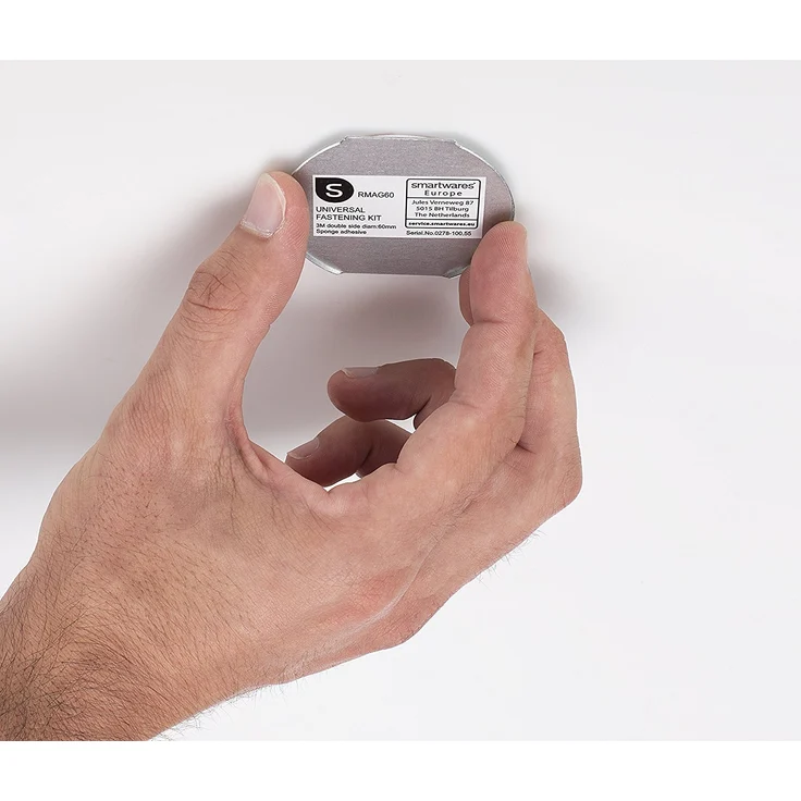 Smartwares RMAG60 Magnetbefestigungsset für Rauchmelder, 6cm Durchmesser, Silber, 6 cm – Bild 5