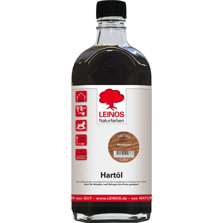 Leinos 240 Hartöl für Innen 062 Nussbaum 0,25 l
