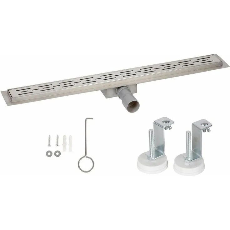 HFD02-80 80cm EdelstahlDuschrinne Duschrinne, höhenverstellbar 67-92mm - Grau - Bc-elec
