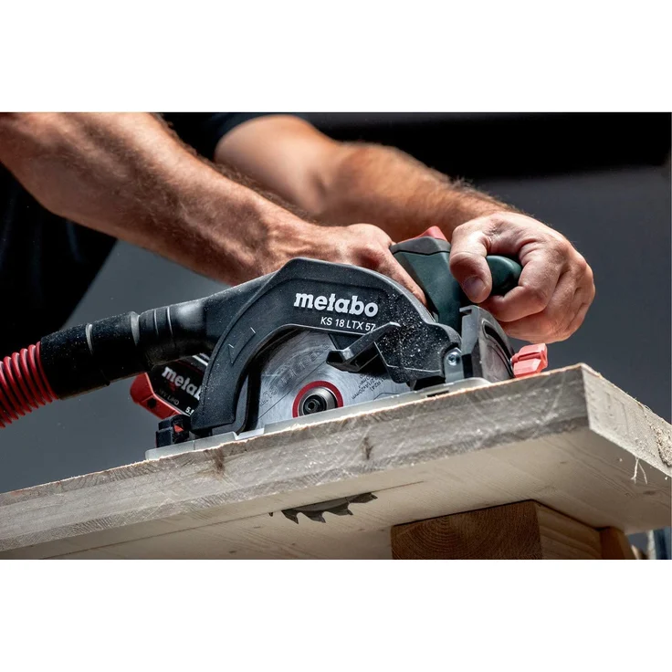 Metabo Akku Handkreissäge KS 18 LTX 57 (mit Metabox, 0-50° schwenkbar, Sägeblatt 18 Z, ohne Akku - Ladegerät) 601857840 – Bild 4