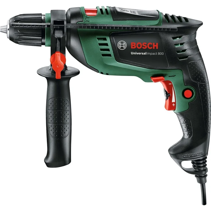 Bosch Schlagbohrmaschine UniversalImpact 800, 0603131100 - 800 Watt, 3.000 U-min, 46.500 Schläge-min, Zusatzhandgriff, Tiefenanschlag, Transportkoffer – Bild 2