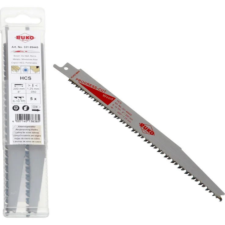 Ruko 33189445 Holz Säbelsägeblatt, Silber, 210 mm
