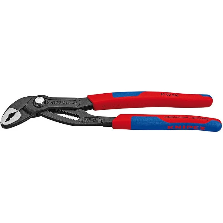 KNIPEX 87 02 250 SB Cobra Hightech-Wasserpumpenzange grau atramentiert mit schlanken Mehrkomponenten-Hüllen 250 mm (in SB-Verpackung) – Bild 1