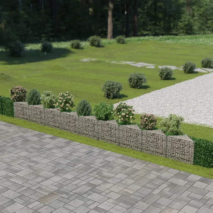 vidaXL Gabionenwand Verzinkter Stahl 630×30×50 cm