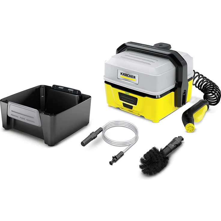 Kärcher Mobile Outdoor Cleaner OC 3 Adventure Box 1.680-016.0 Wassertankvolumen: 4 l, Lithium-Ionen-Akku, abnehmbarer Wassertank, schonender Niederdruck, Universalbürste, Ansaugschlauch – Bild 1