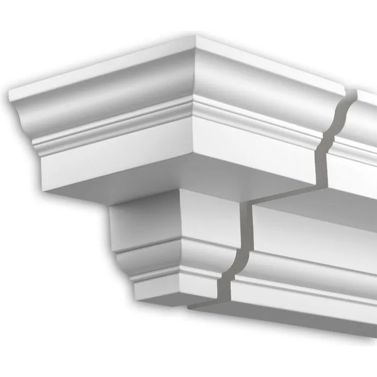 Profhome Decor - Stirnelement 432131 Fassadenstuck Zierelement Fassadenelement Neo-Klassizismus-Stil weiß