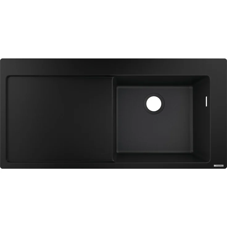 hansgrohe Küchen--SilicaTec Granitspüle (Einbau Spülbecken 450mm mit Abtropffläche für 600mm Unterschrank) graphitschwarz