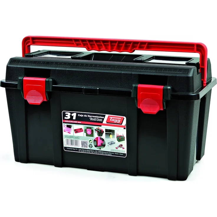 TAYG TOOLBOX Werkzeugkasten aus Kunststoff Nr.31 Sortimentkoffer Nr. 31 mit Einlage und Box 445 x 235 x 230 mm