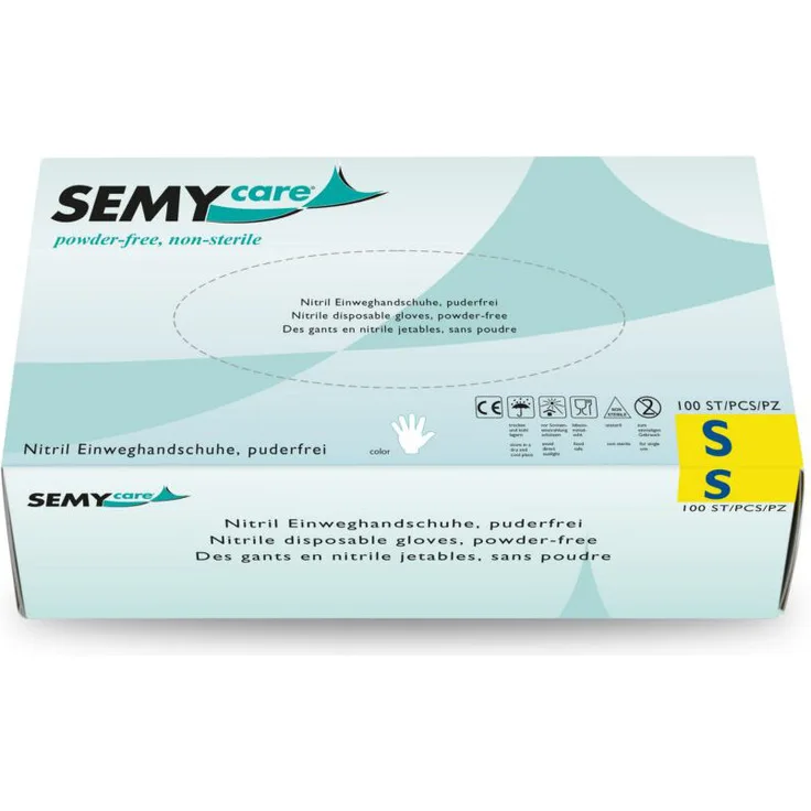 Nitril-Einweghandschuhe SEMYcare blau puderfrei, latexfrei 100Stk. Gr. L