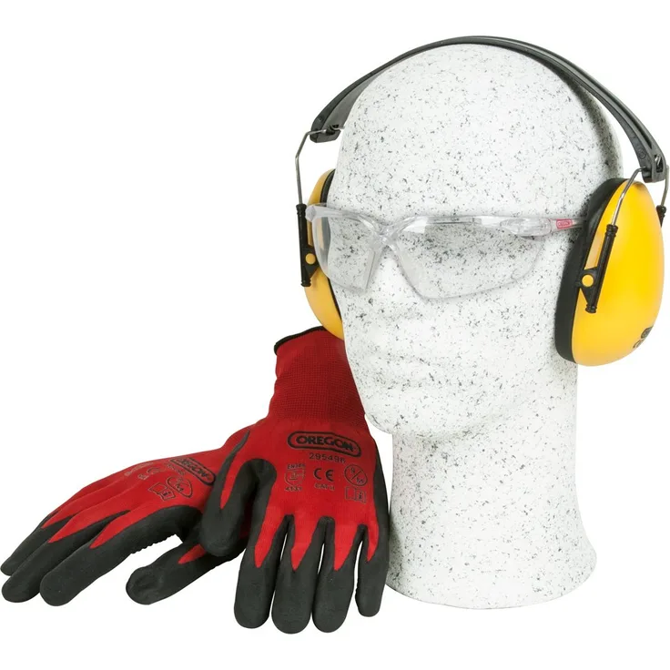 Oregon 572870Â Brushcutter und Rasentrimmer Sicherheits-Set mit Handschuhe, weiche Ohrenschützer und Brille