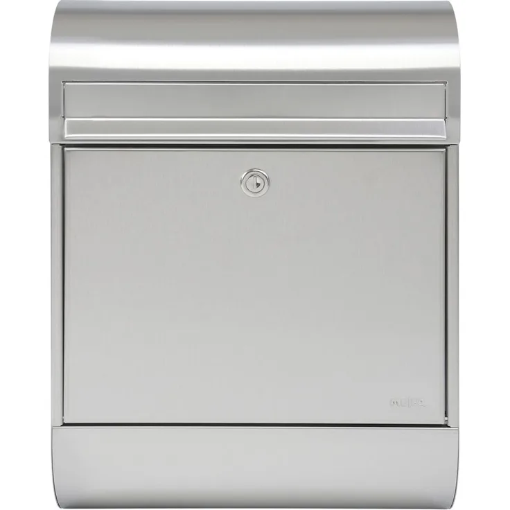 MEFA Briefkasten RUBY 864 (Farbe Edelstahl, Postkasten mit Sicherheitsschloss, 450x350x150 mm) 864020DE